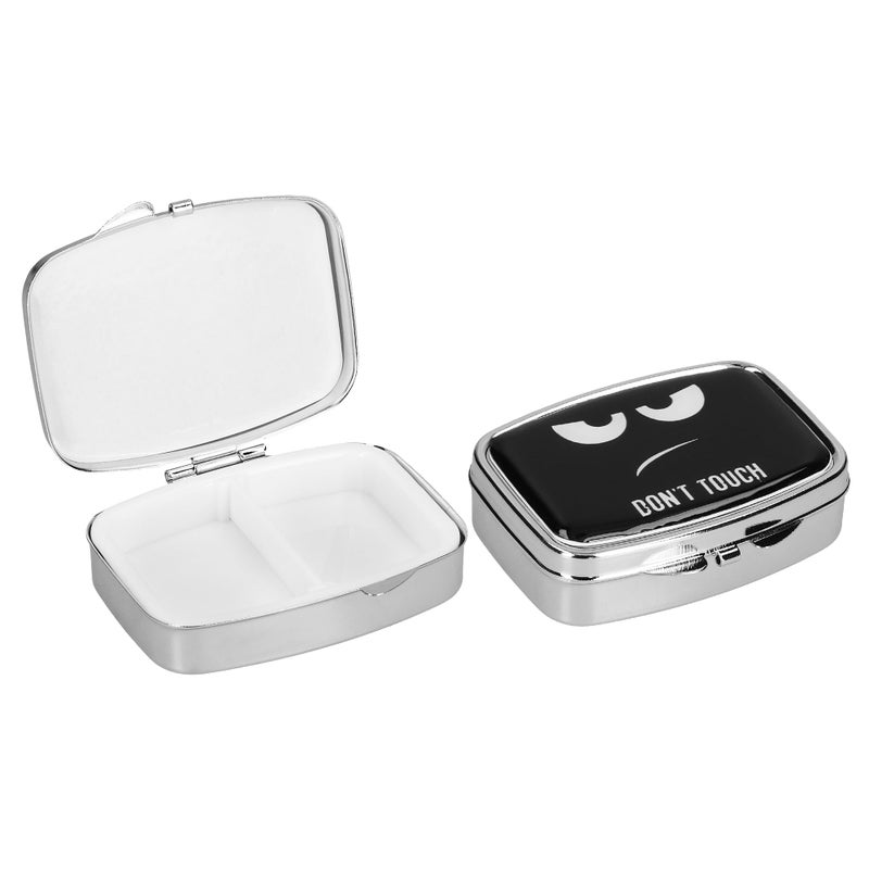 مجموعة علبة حبوب صغيرة kwmobile 2 في 1 - 2X من الفولاذ المقاوم للصدأ والبلاستيك - حافظة واقية مع 2 قسم - صناديق للأدوية والحبوب